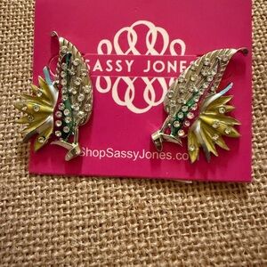 Sassy Jones Green and Silver Malibu Earrings